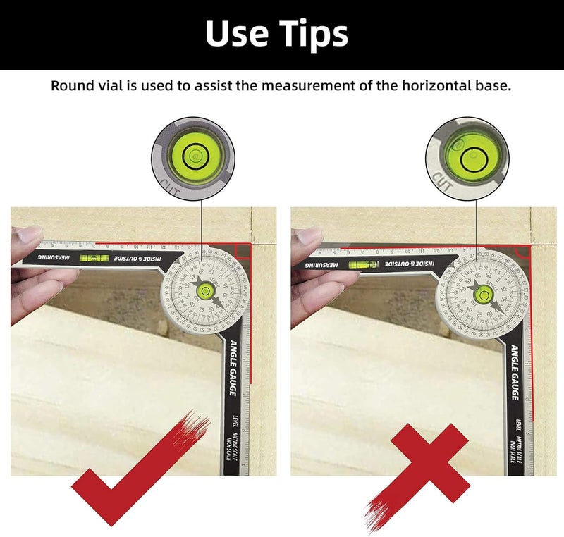 NORTOOLS Miter Saw Protractor, Measuring Tools Precision Laser Inside & Outside Miter Angle Finder with Laser Dial For Carpenters, Plumbers, Building Trades, DIY - Image 5
